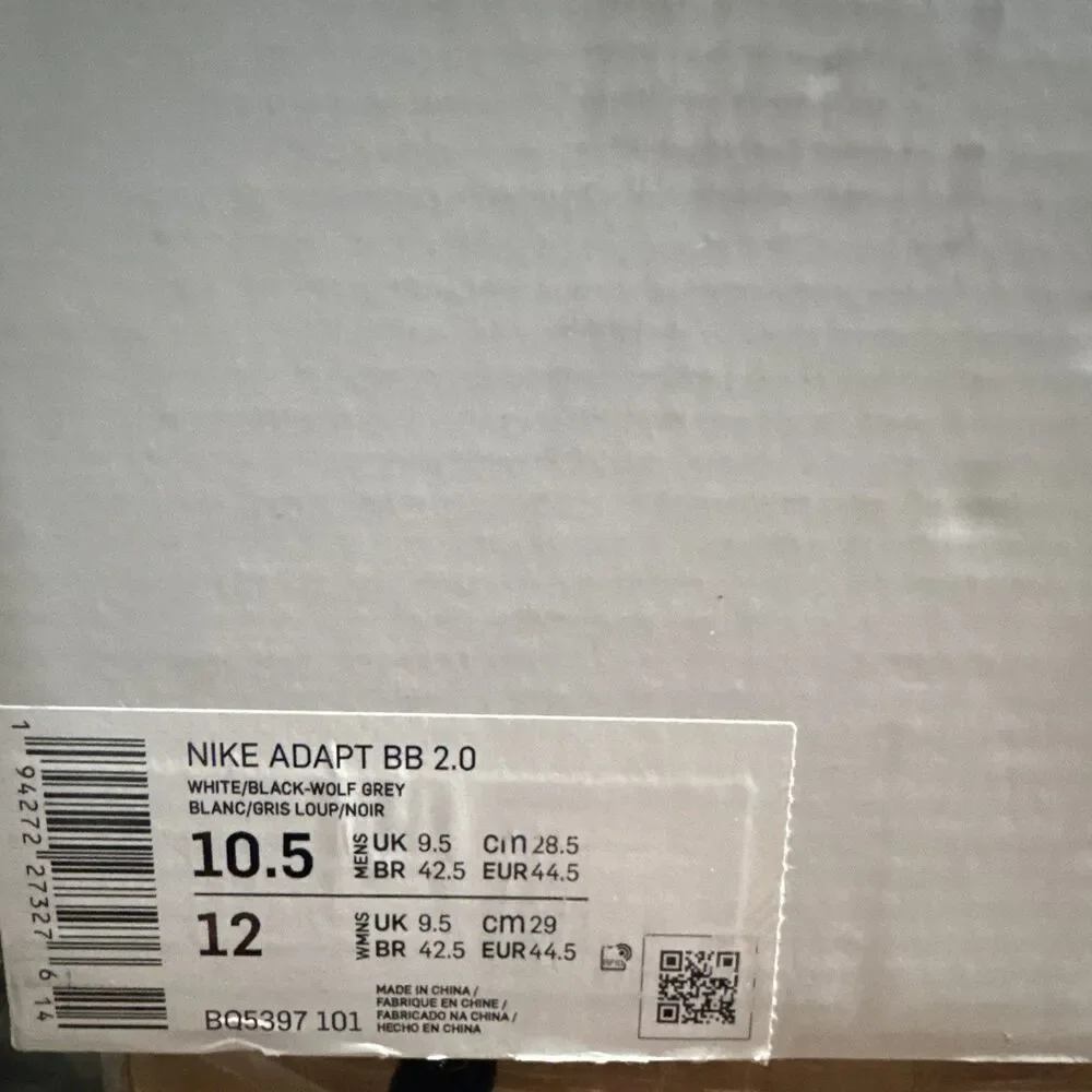 Nike Adapt BB 2.0 Men’s Mid Top Lace Up Sneakers White Cement BQ5397-101